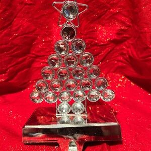 Decorative Christmas stocking holder to place on mantle or shelf - preloved -